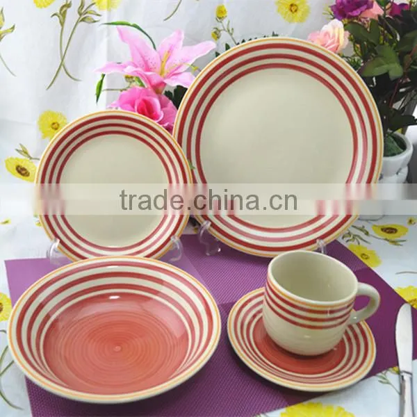 2017 hand painted stoneware ,stoneware dinnerware,stoneware plate dinner set