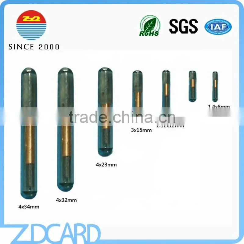 Microchips 125khz rfid Glass Tag for Snake Fish Dog