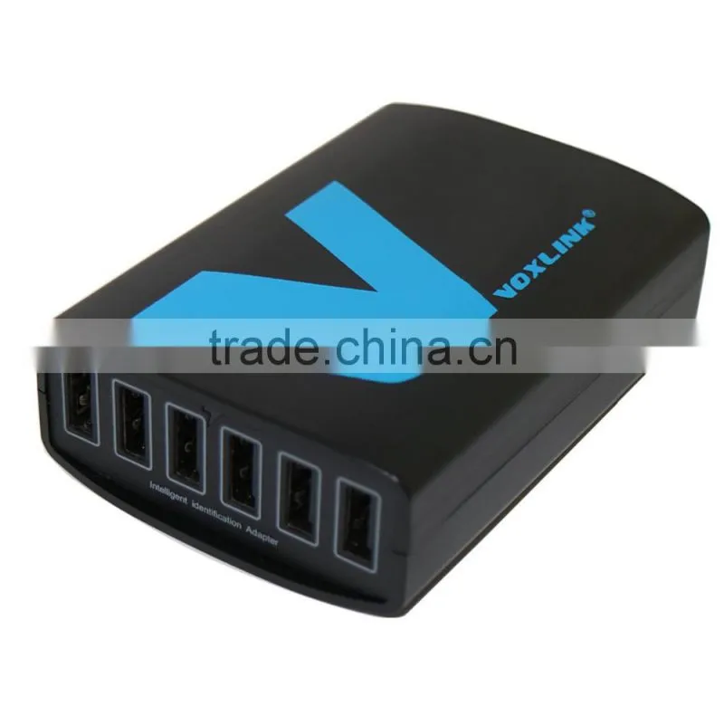 VOXLINK 5V 10A 50W 6-Port USB car Charger Travel Intelligent Detect Charging Adapter