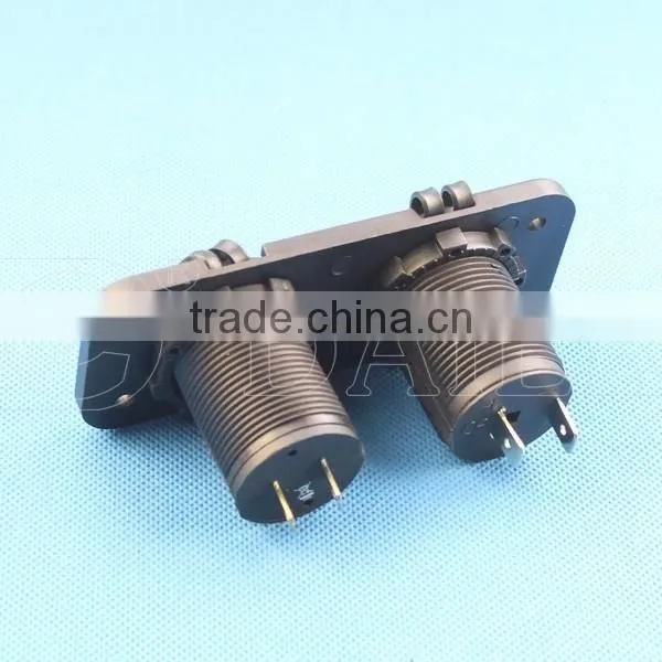 New 12-24V Rear Two Hole Panel Car Motorcycle Charger Dual USB Power Socket Splitter