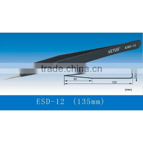 straight antistatic vetus stainless steel tweezers factory