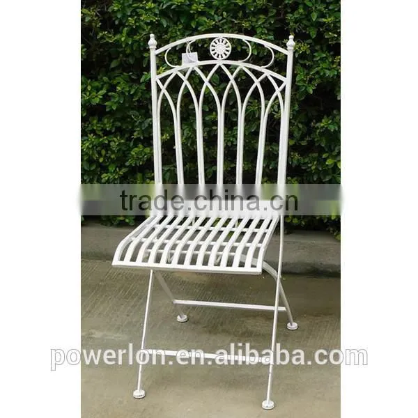 POWERLON Vintage folding square chair metal antirust outdoor furniture