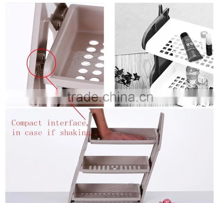 3-Shelf Multifunction Shelving Unit Plastic Storage Rack with Home Shape Wine Organizer