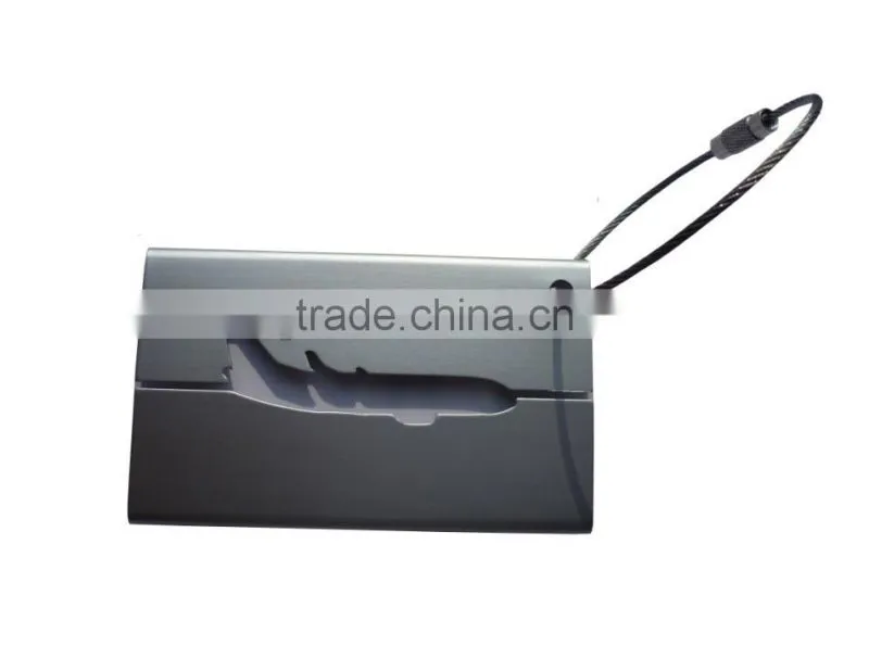 Custom metal luggage tag with engraving