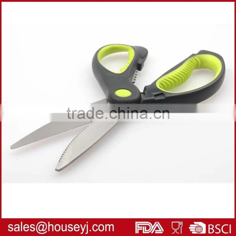 Utility stainless steel kitchen scissors with pp+TPR plastic handle