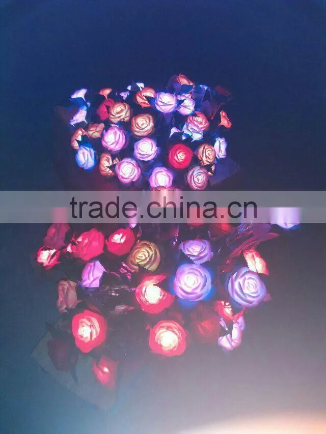 Fantastic artificial rose led flowers outdoor decoration artificial led flower