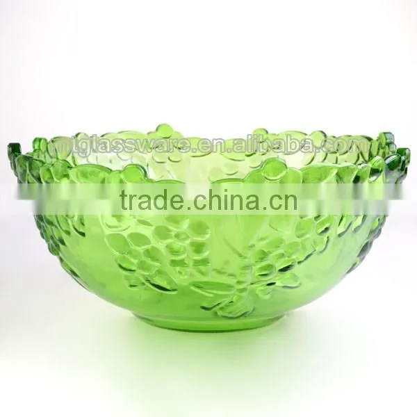 large funky glass salad bowls colored fruit bowls