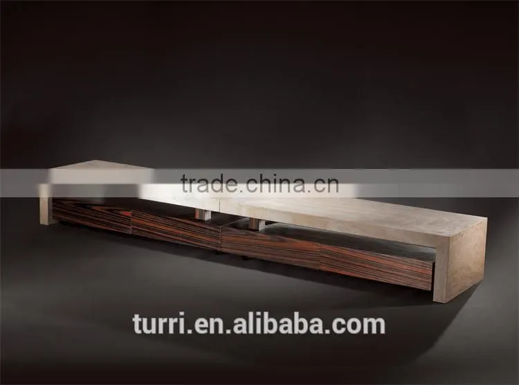Luxury Long Wooden TV stand with luxury marble top