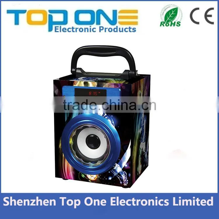 2016 Hot selling Karaoke Portable wood USB music speaker with FM Radio