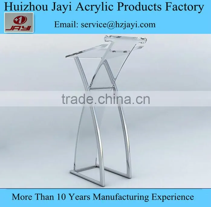 Adjustable Metal Lectern With Acrylic , Contemporary Acrylic Lectern
