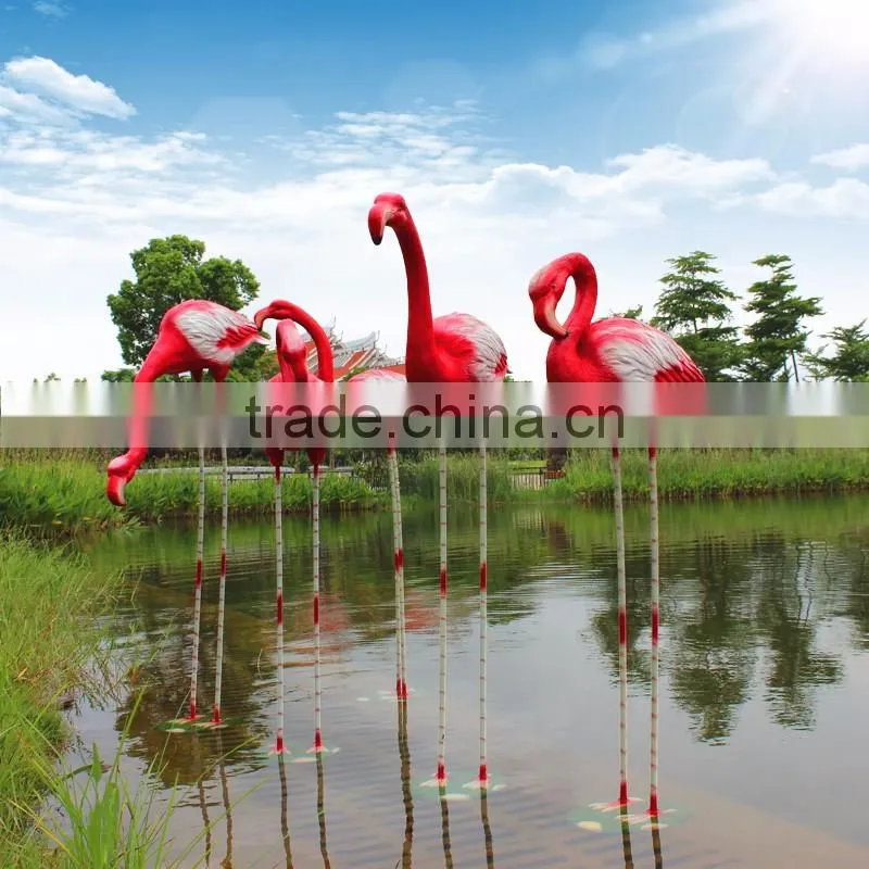 wholesale large resin garden animal statues fiberglass flamingo statue