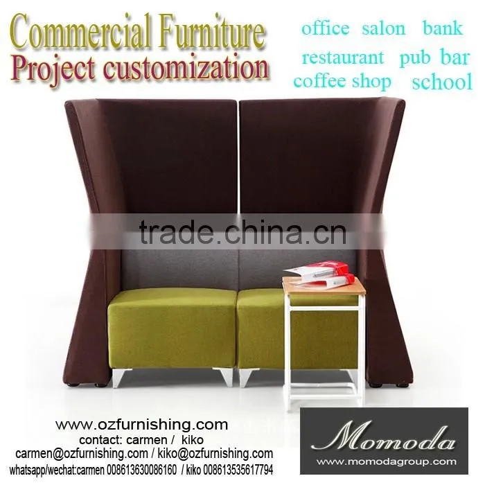 fashion design green cafe shop restaurant high back high seat sofa, VIP room shown room Commercial area Gets stuck sofa set