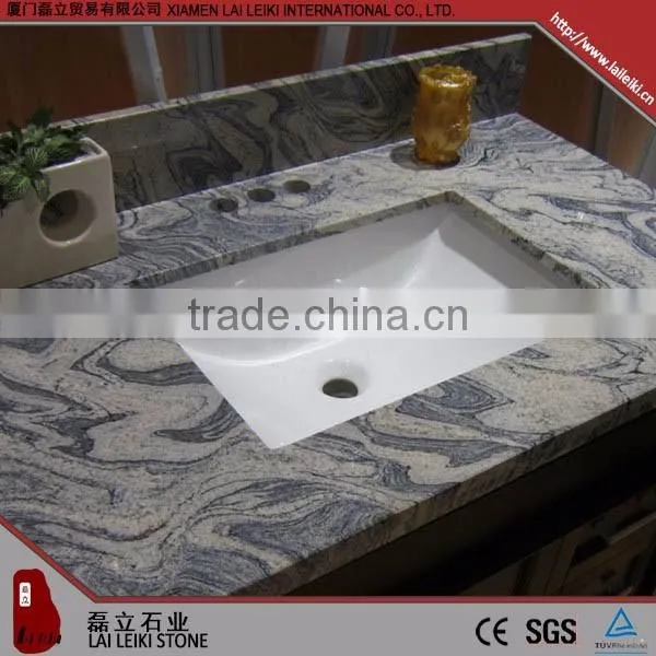 prefab Various shape china juparana polished granite bathroom countertop