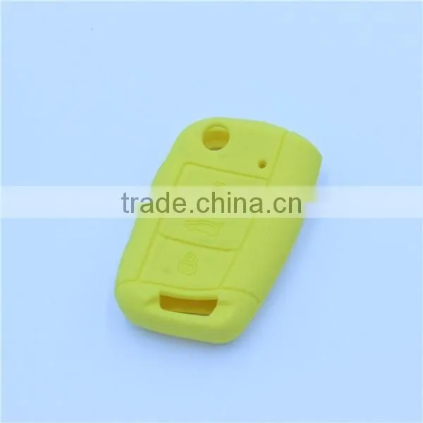Cheap price Single color silicone car key covers, silicone car key holer for volkswagen golf7
