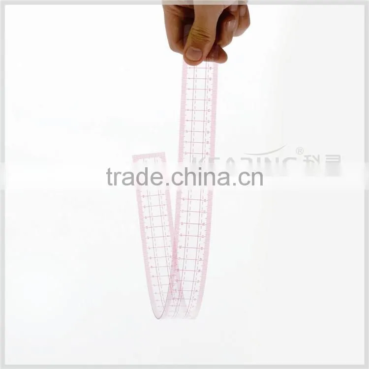Kearing 3*50cm Sandwich Line Plastic Transparent Fashion Design Ruler For Patchwork