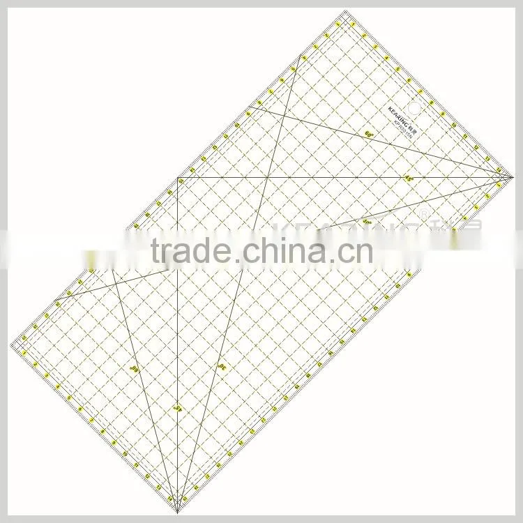 Kearing pro 3mm thickness durable acrylic Patchwork Ruler with Long diagonal 30 * 15 cm scale for Handicraft Design # KPR3015