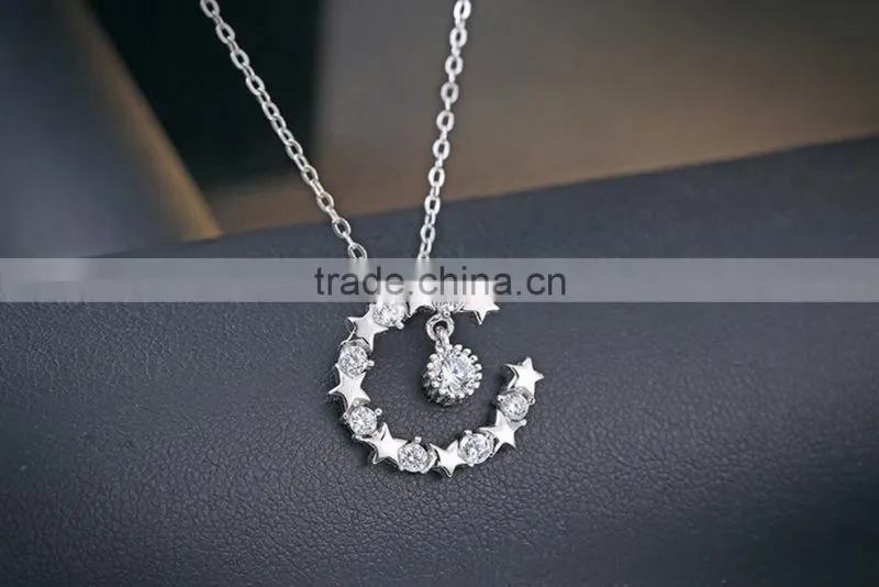 925 sterling silver pendants jewelry engraved circle star pendant necklace