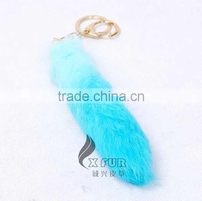 CX-R-39C Wholesale Dip Dyed Genuine Rabbit Fur Keychain