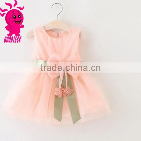 2016 new wholesaler baby princess christmas dresses girls skirt set with bowknot