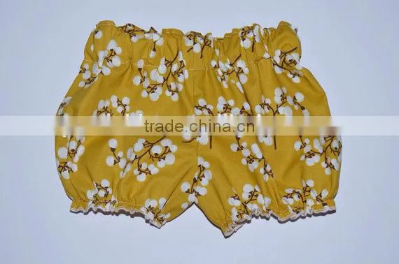 Wholesale Children's Clothing Blank Jogger Pants Baby Soft Ruffle Bloomers Girl Floral Patterns Short