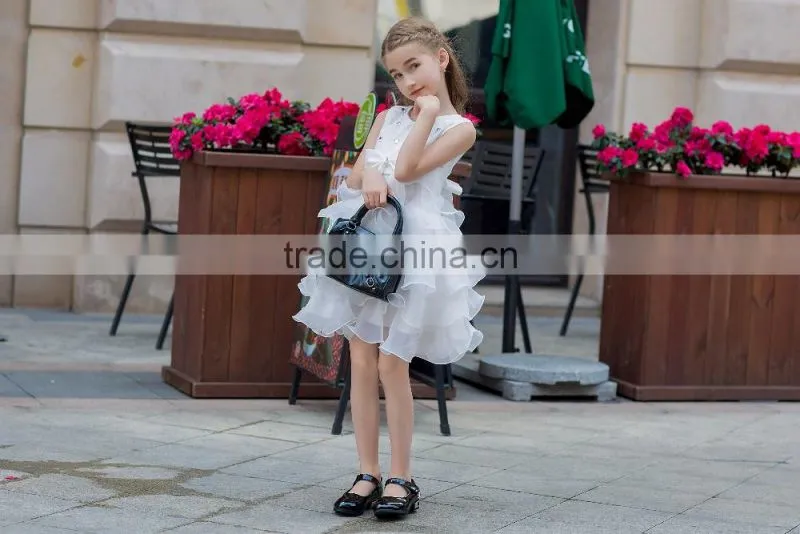 sleeveless Net fabric ball grown dress for baby girl summer dress