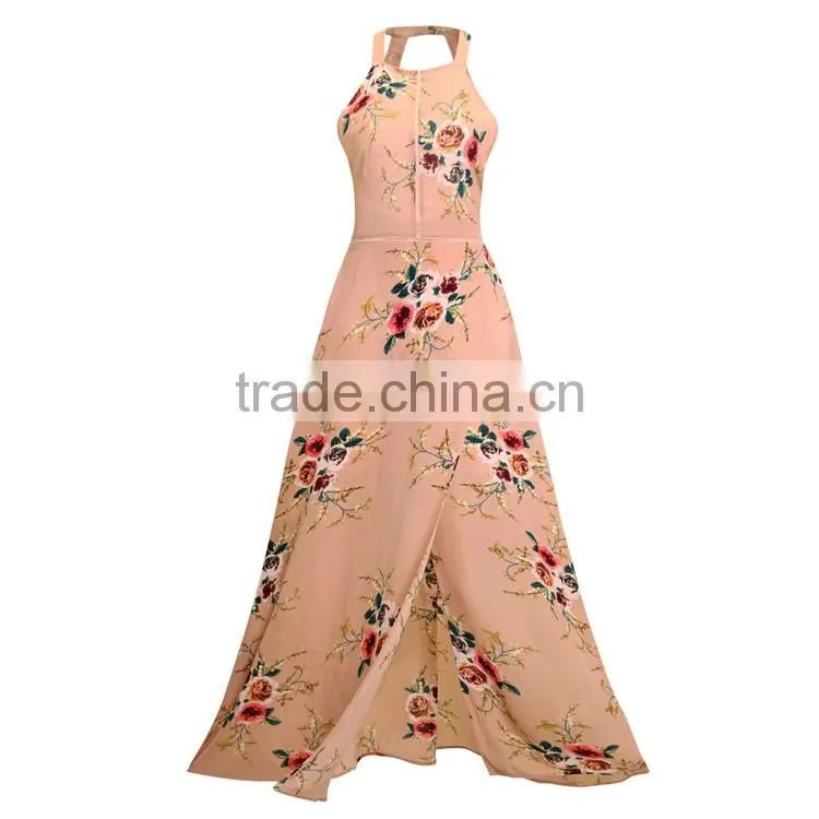 Lady Sexy Split Dress Floral Off Shoulder Party Maxi Dress