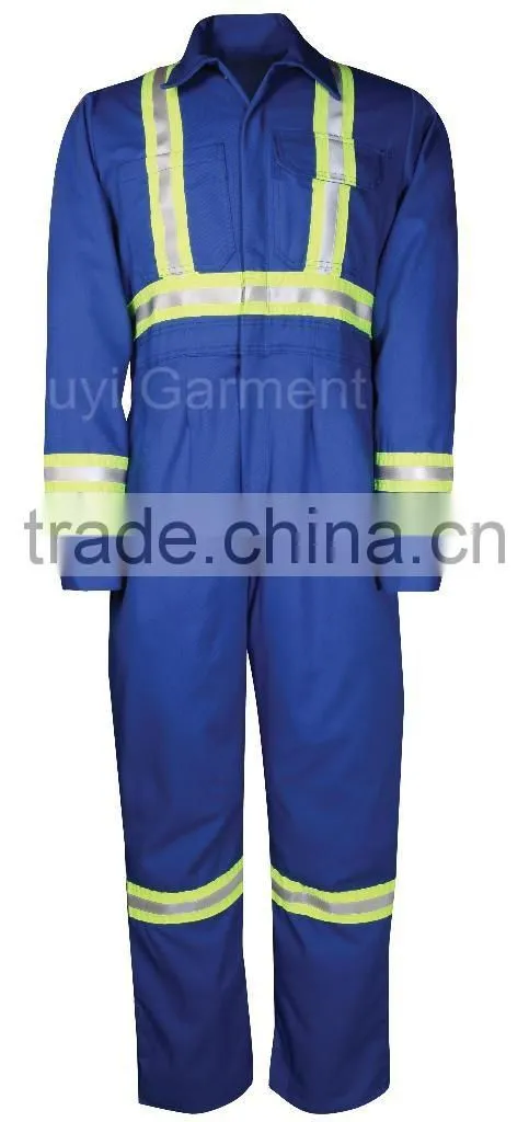 Royal blue 6 oz nomex flame retardant coverall with FR 3M Scotchlite
