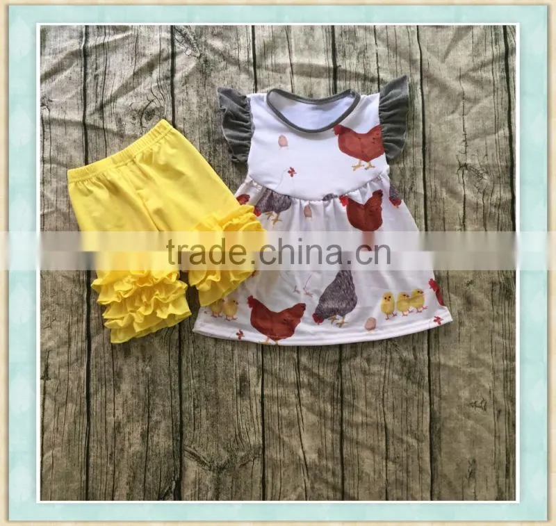 2017factory wholesale hot sale girl's back to school summer clothing