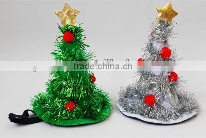 factory sale green Christmas tree style christmas dog hat