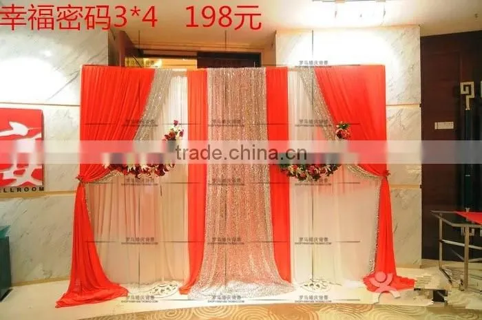 Wedding Backdrop Sparkly Photo Booth Backdrop Gold Sequin Fabric Gold Wedding Curtain with Detachable Swag