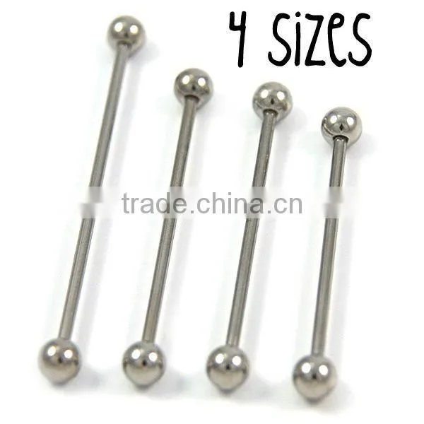Wholesale New Hot Charm 14G 316L Surgical Stainless Steel industrial barbell tongue piercing