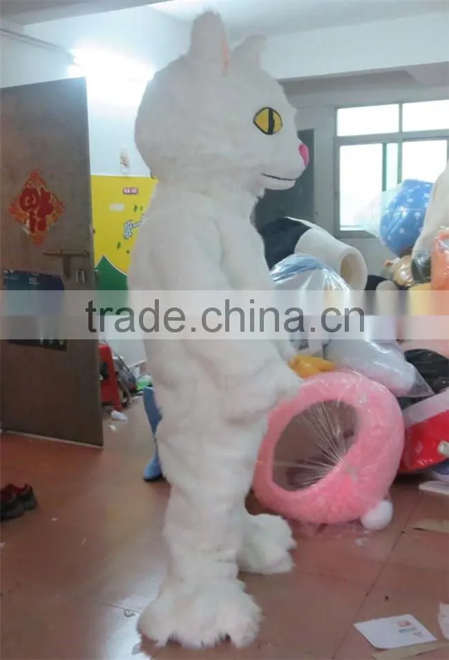 hot sale 100% in-kind shooting white cat mascot adult cat costume white cat mascot costume