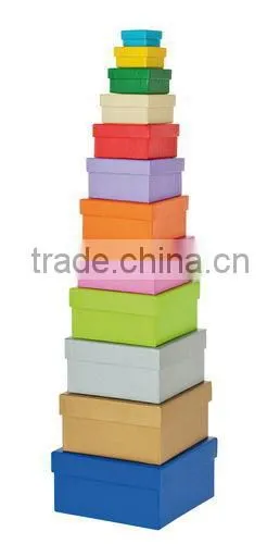 Gift Box Set,12 Assorted Sizes Aquare Col.Square Nested Boxes - Matte - 12 pc Set - 12 Piece Set