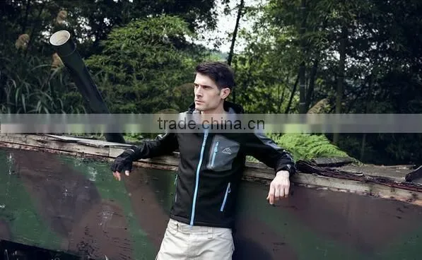 BSJ-002 Men Black Outdoor Clothes,Windproof, Waterproof & breathable softshell jacket