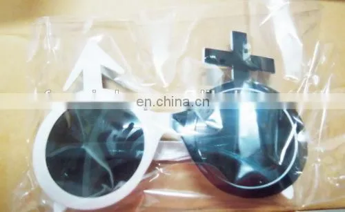 plastic funny Gender symbol party glasses