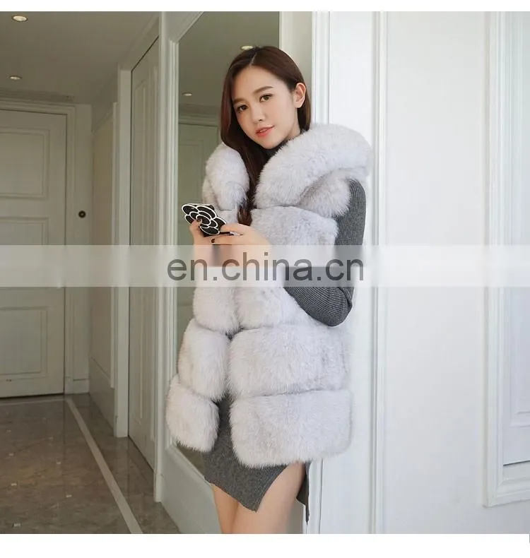 2015 New Design Genuine Fox Fur Short Vest Colorful / Fur Vest Fox