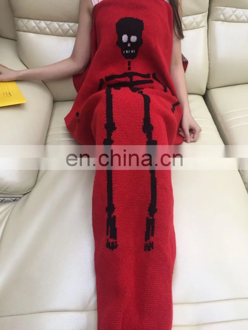 New arrival warm soft sofa blanket knitted mermaid tail blanket