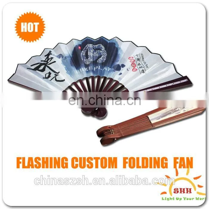 new products 2016 innovative products hand held folding fans with LED lights