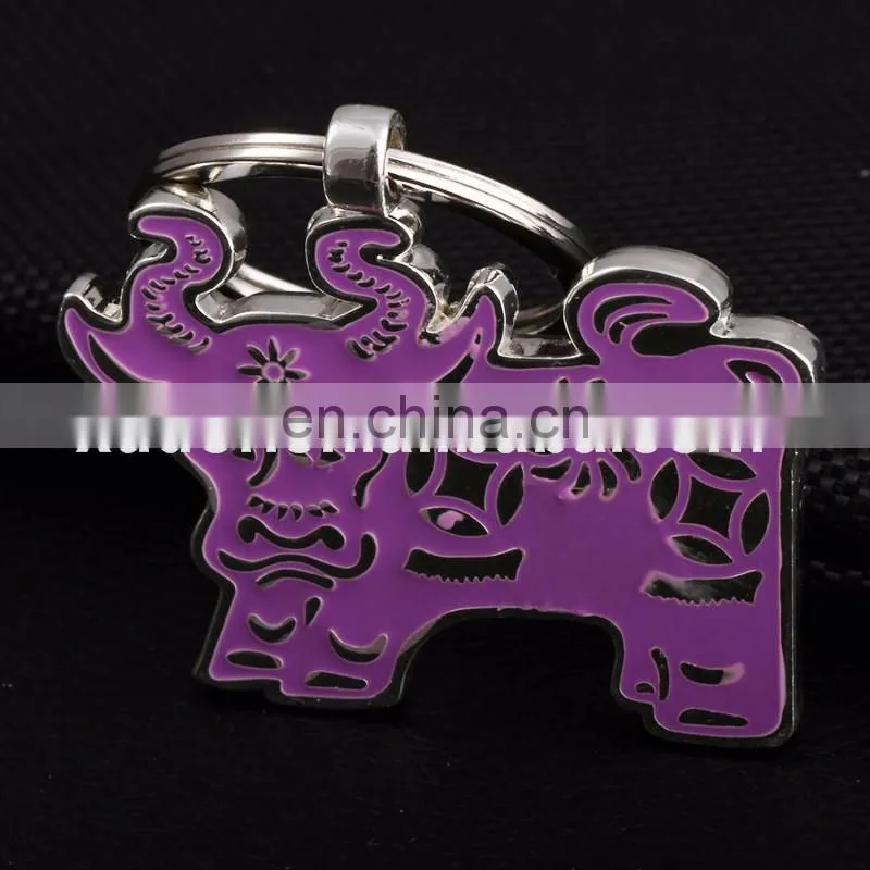Promotion tiger shape zinc alloy keychain, key ring