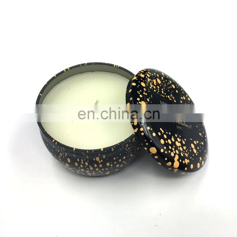 Wholesale round ball shape metal scented travel candle tin
