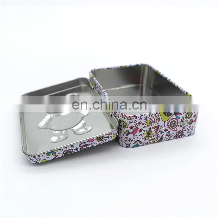 Wholesale small rectangular embossing metal food packaging tin cans