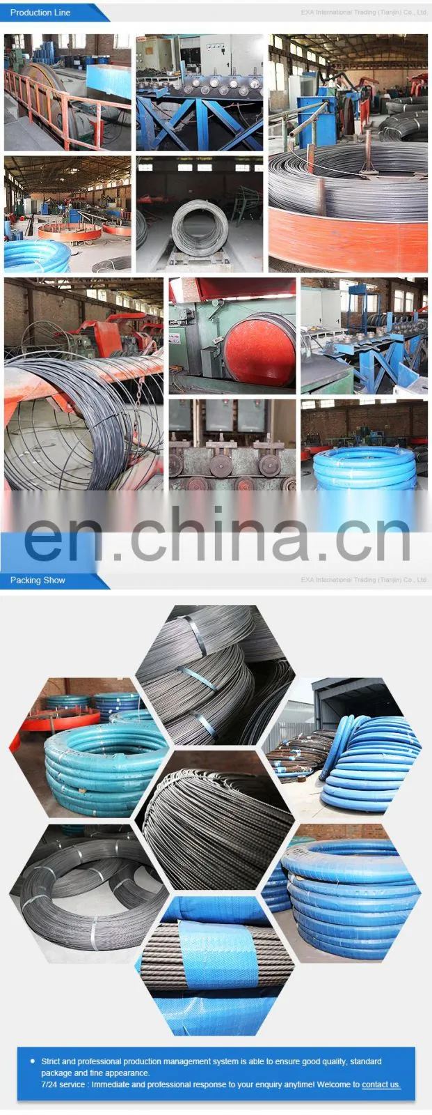 china manufacturer high tensile 6.5mm 7.0mm prestressed cable low relaxation pc wire with spiral ribs