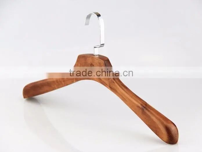 high quality luxury brown wooden pants hanger with trousers clip for men clothes
