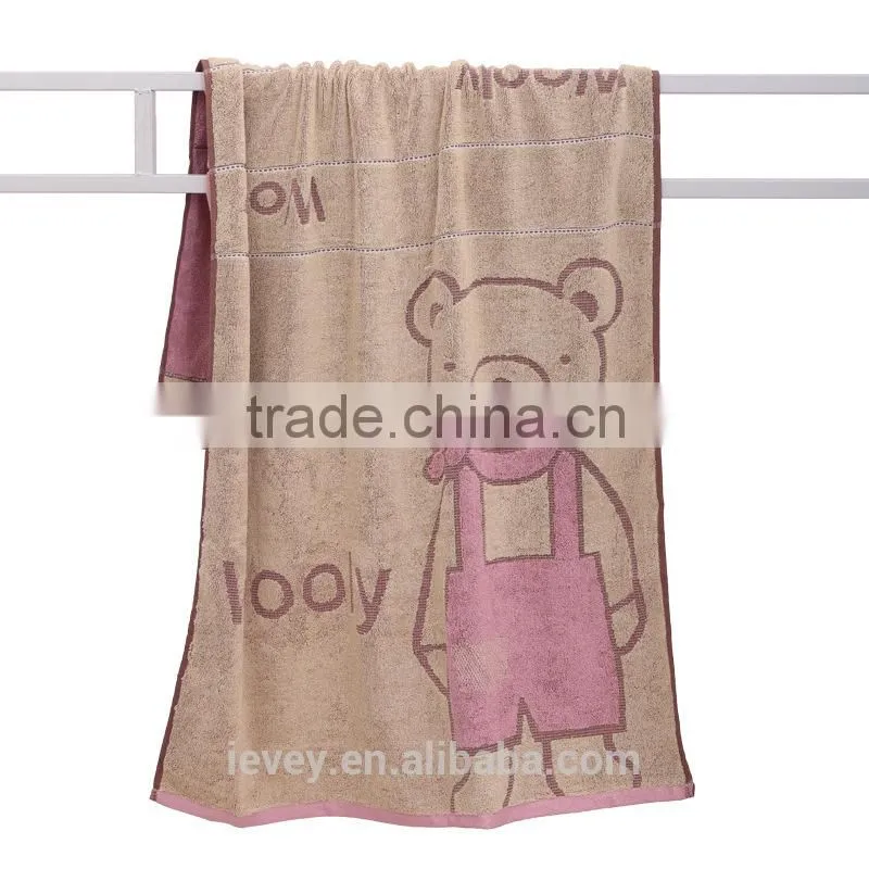 Best quality 100%cotton for kids cartoon bear design baby french terry knitting fabric quick-dry towel