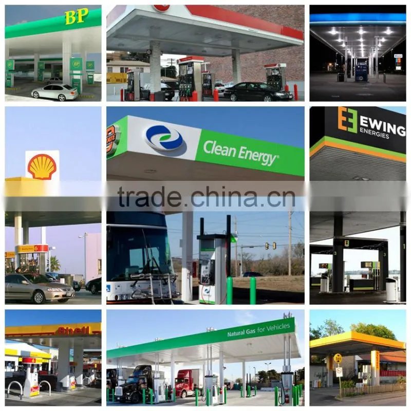 Latest stylish steel structure space frame petrol station