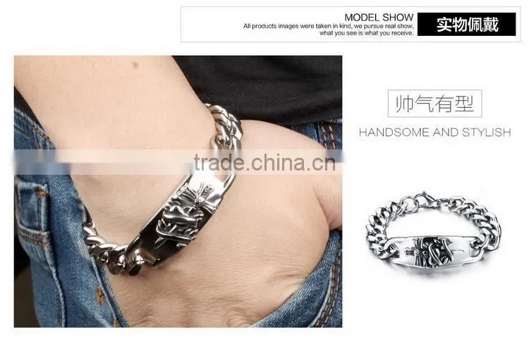 Antic unique titanium sterling steel man bracelets handmade heavy 316L steel design bangles