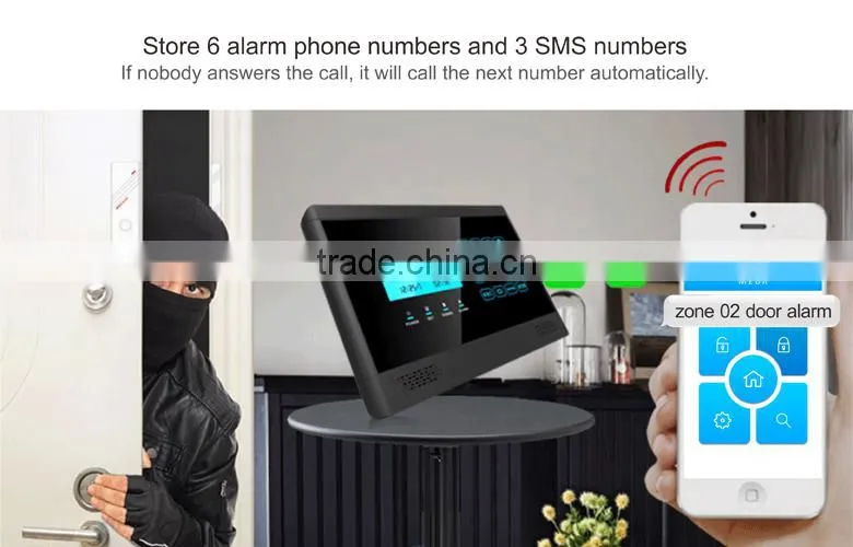 GSM Wireless Home Burglar Alarm Security System Remote Control PIR Door Sensor