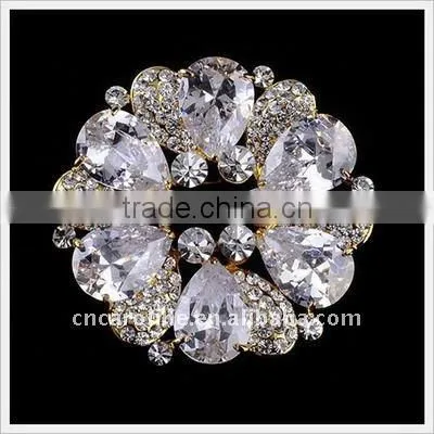 2012 New Design Vintage Crystal Brooch Flower