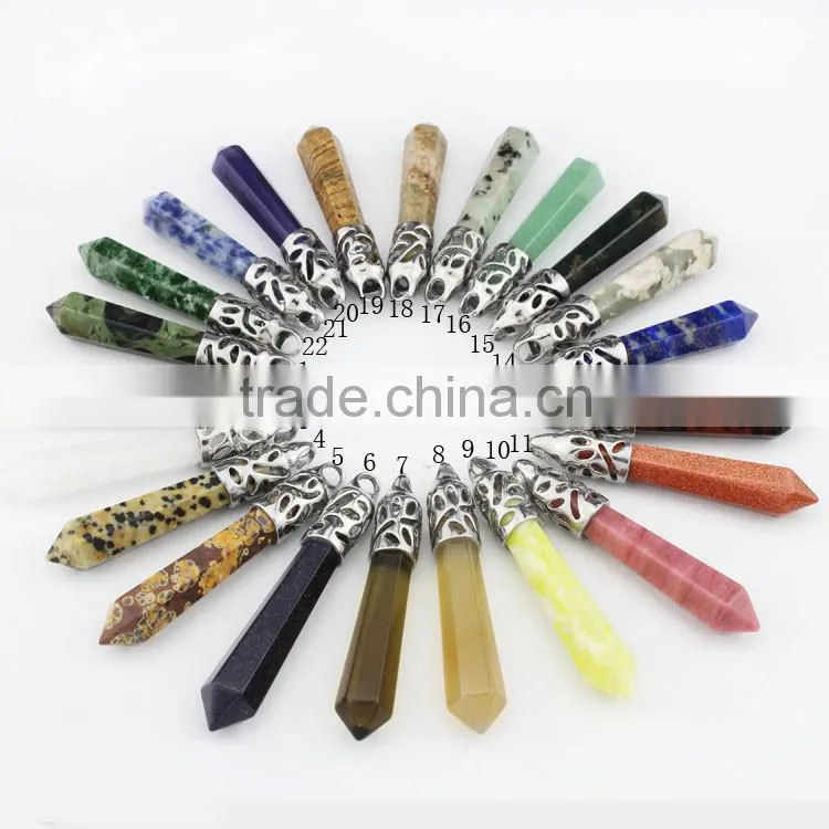 JF6913 Cheap chakra healing crystal pendants,hexagonal pendants