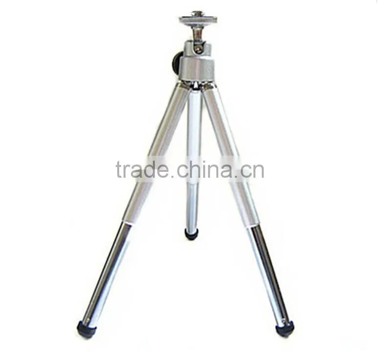 Mini Tripod Stand Silver Adjustable For Camera Phone Video Projector Floor Stand Foot Lightweight
